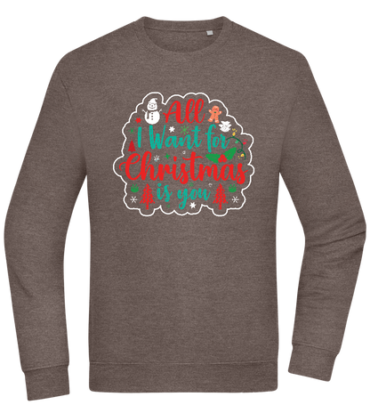 All I Want For Christmas Design - Comfort Essential Unisex Sweater_CHARCOAL CHIN_front