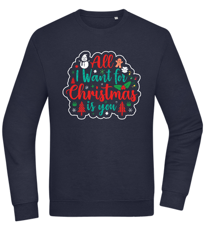 All I Want For Christmas Design - Comfort Essential Unisex Sweater_FRENCH NAVY_front