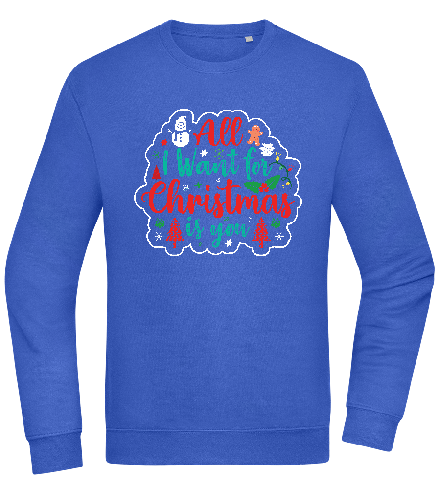 All I Want For Christmas Design - Comfort Essential Unisex Sweater_ROYAL_front