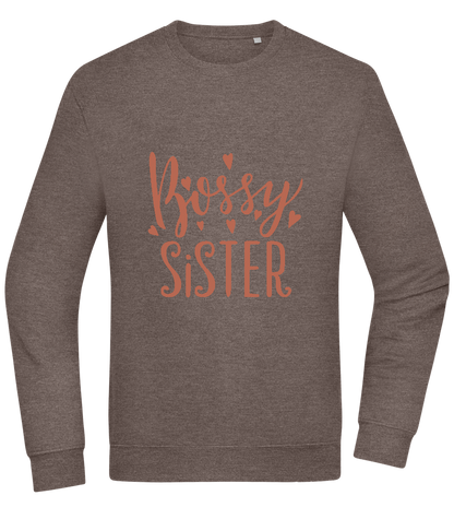 Bossy Sister Text Design - Comfort Essential Unisex Sweater_CHARCOAL CHIN_front