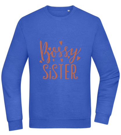 Bossy Sister Text Design - Comfort Essential Unisex Sweater_ROYAL_front