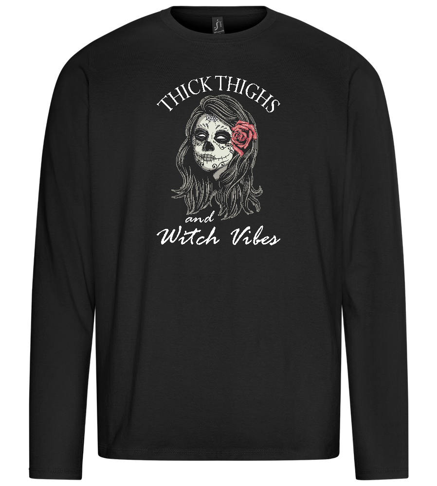 Thick Thighs Design - Premium men's long sleeve t-shirt_DEEP BLACK_front