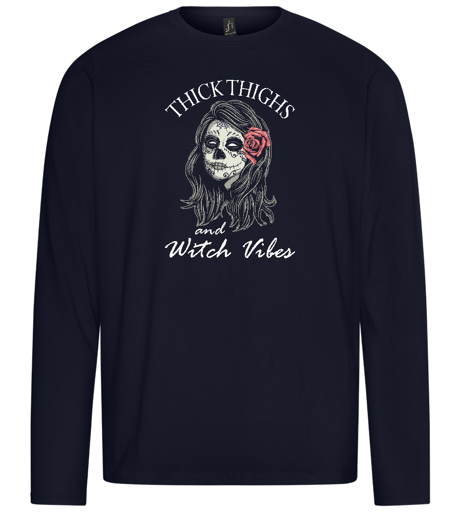 Thick Thighs Design - Premium men's long sleeve t-shirt_FRENCH NAVY_front