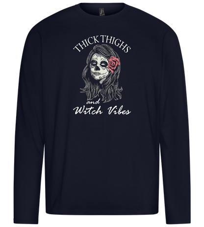 Thick Thighs Design - Premium men's long sleeve t-shirt_FRENCH NAVY_front