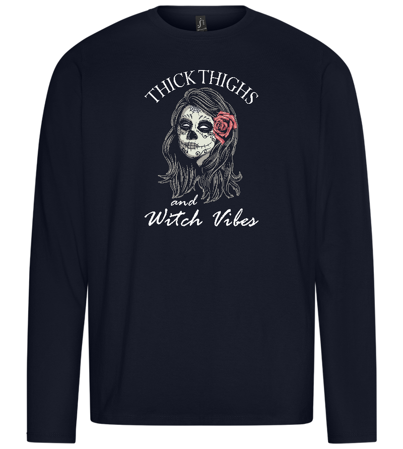 Thick Thighs Design - Premium men's long sleeve t-shirt_FRENCH NAVY_front