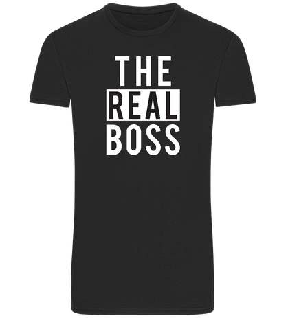 The Real Boss Design - Basic Unisex T-Shirt_DEEP BLACK_front