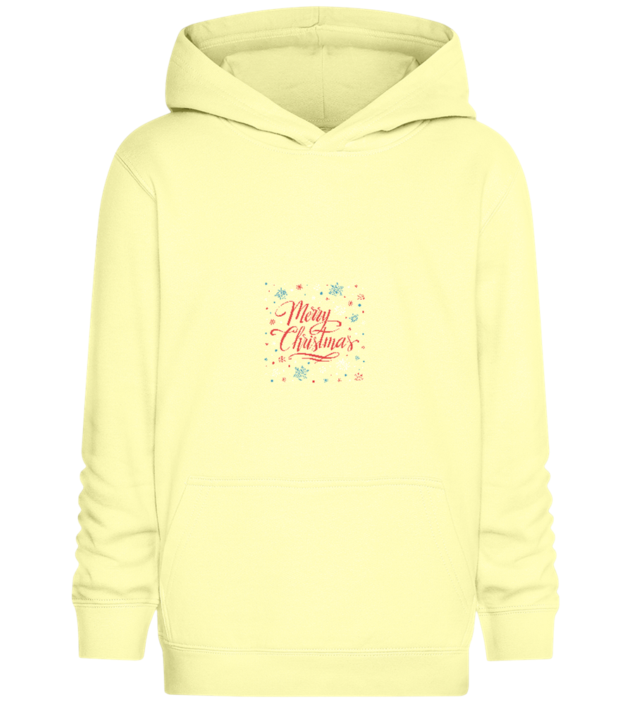 Merry Christmas Snowflakes Design - Comfort Kids Hoodie_AMARELO CLARO_front