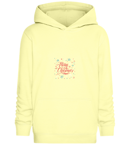 Merry Christmas Snowflakes Design - Comfort Kids Hoodie_AMARELO CLARO_front