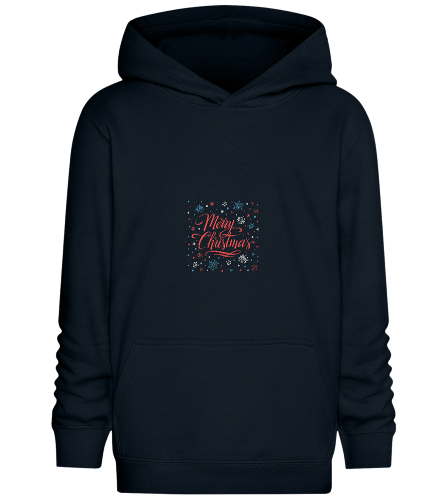 Merry Christmas Snowflakes Design - Comfort Kids Hoodie_BLACK_front