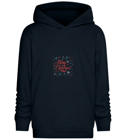 Merry Christmas Snowflakes Design - Comfort Kids Hoodie_BLACK_front