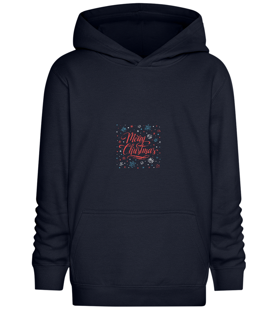 Merry Christmas Snowflakes Design - Comfort Kids Hoodie_FRENCH NAVY_front