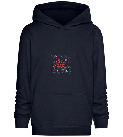 Merry Christmas Snowflakes Design - Comfort Kids Hoodie_FRENCH NAVY_front