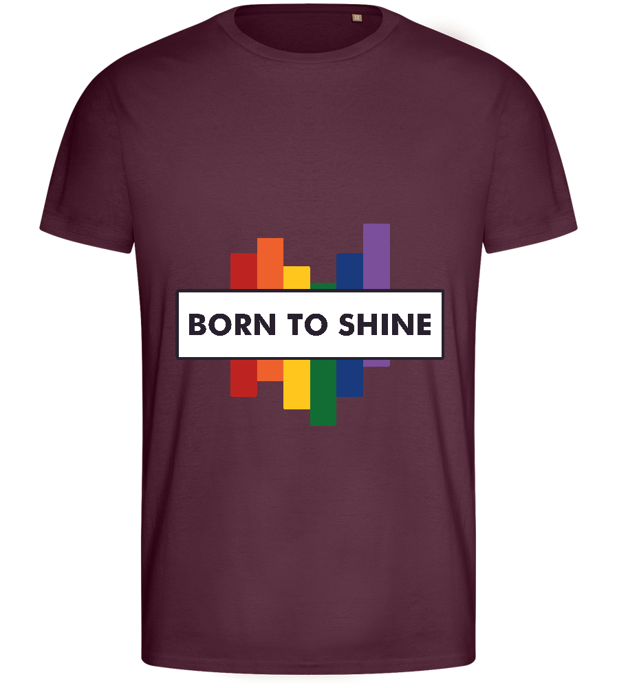 Born to Shine Design - Basic men's fitted t-shirt_BORDEAUX_front