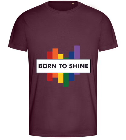 Born to Shine Design - Basic men's fitted t-shirt_BORDEAUX_front