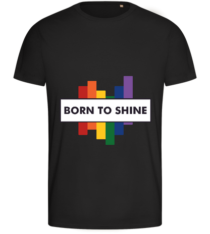 Born to Shine Design - Basic men's fitted t-shirt_DEEP BLACK_front