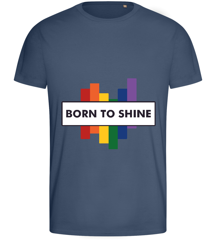 Born to Shine Design - Basic men's fitted t-shirt_DENIM_front