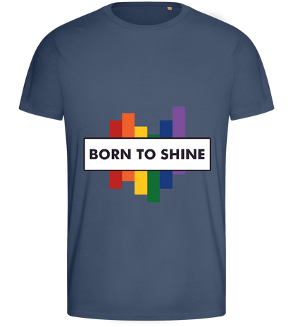 Born to Shine Design - Basic men's fitted t-shirt_DENIM_front