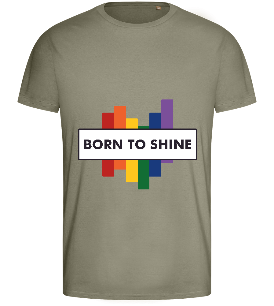 Born to Shine Design - Basic men's fitted t-shirt_KHAKI_front