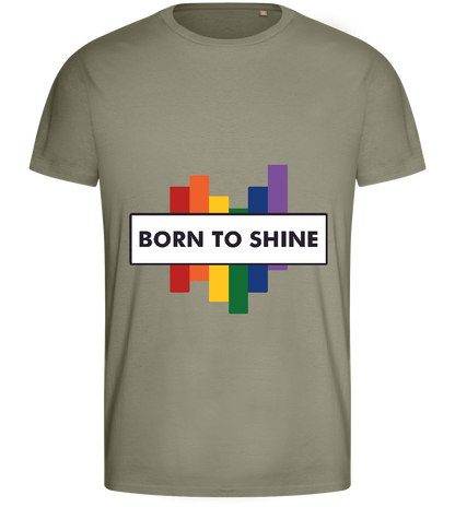 Born to Shine Design - Basic men's fitted t-shirt_KHAKI_front