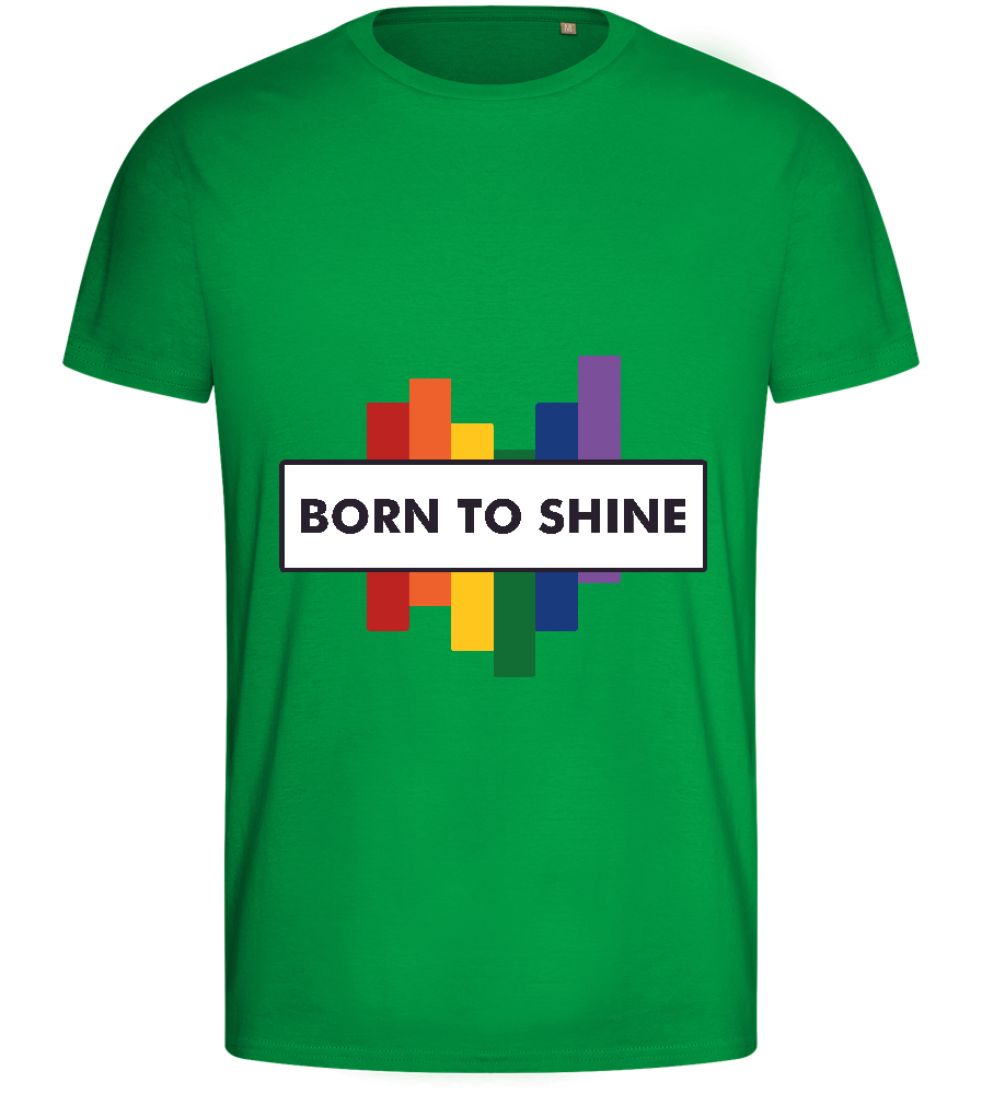 Born to Shine Design - Basic men's fitted t-shirt_MEADOW GREEN_front