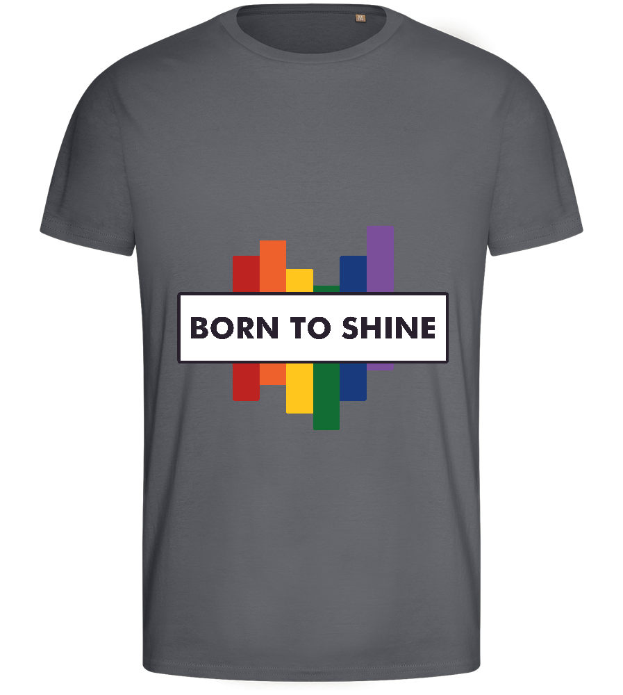 Born to Shine Design - Basic men's fitted t-shirt_MOUSE GREY_front