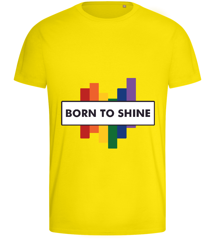 Born to Shine Design - Basic men's fitted t-shirt_YELLOW_front