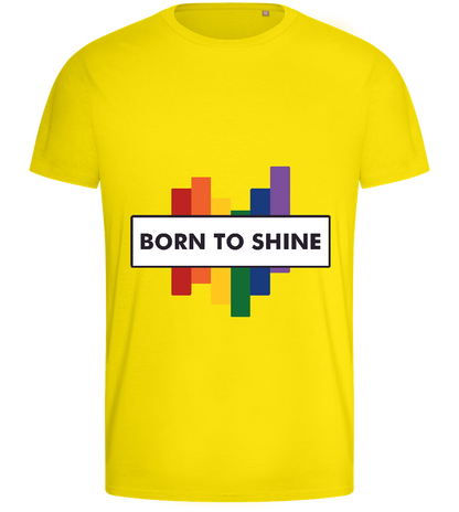 Born to Shine Design - Basic men's fitted t-shirt_YELLOW_front