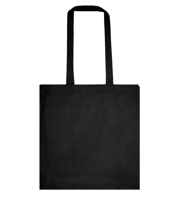 Basic colored cotton shopping bag_BLACK_front