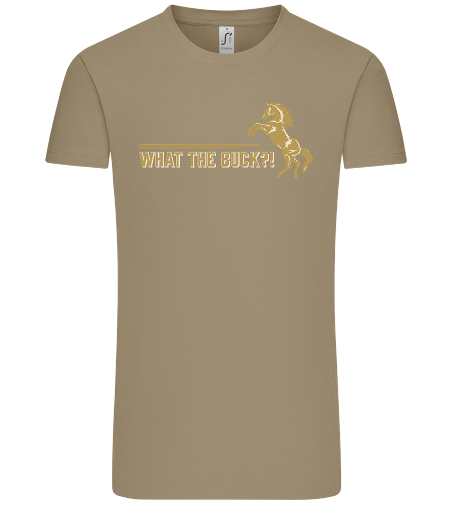 What The Buck Design - Comfort Unisex T-Shirt_KHAKI_front