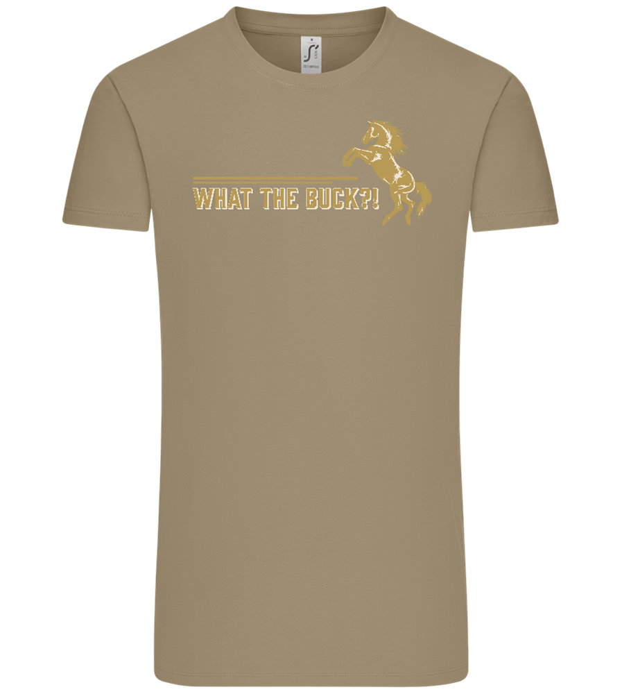 What The Buck Design - Comfort Unisex T-Shirt_KHAKI_front