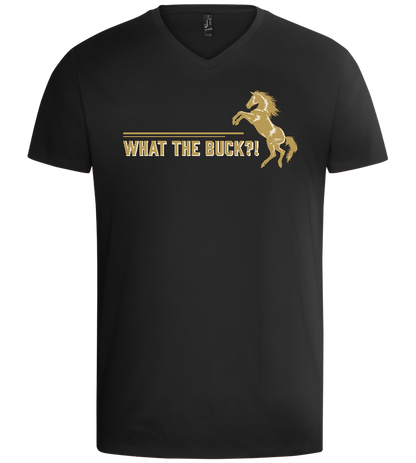 What The Buck Design - Basic men's v-neck t-shirt_DEEP BLACK_front