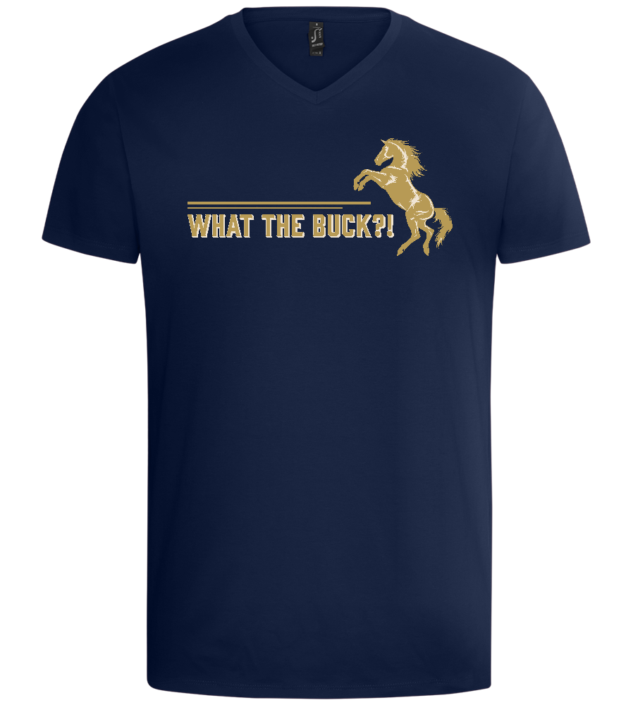 What The Buck Design - Basic men's v-neck t-shirt_MARINE_front