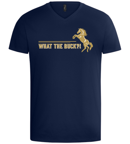 What The Buck Design - Basic men's v-neck t-shirt_MARINE_front