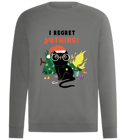 Regret Nothing Cat Design - Comfort unisex sweater_ORION GREY II_front