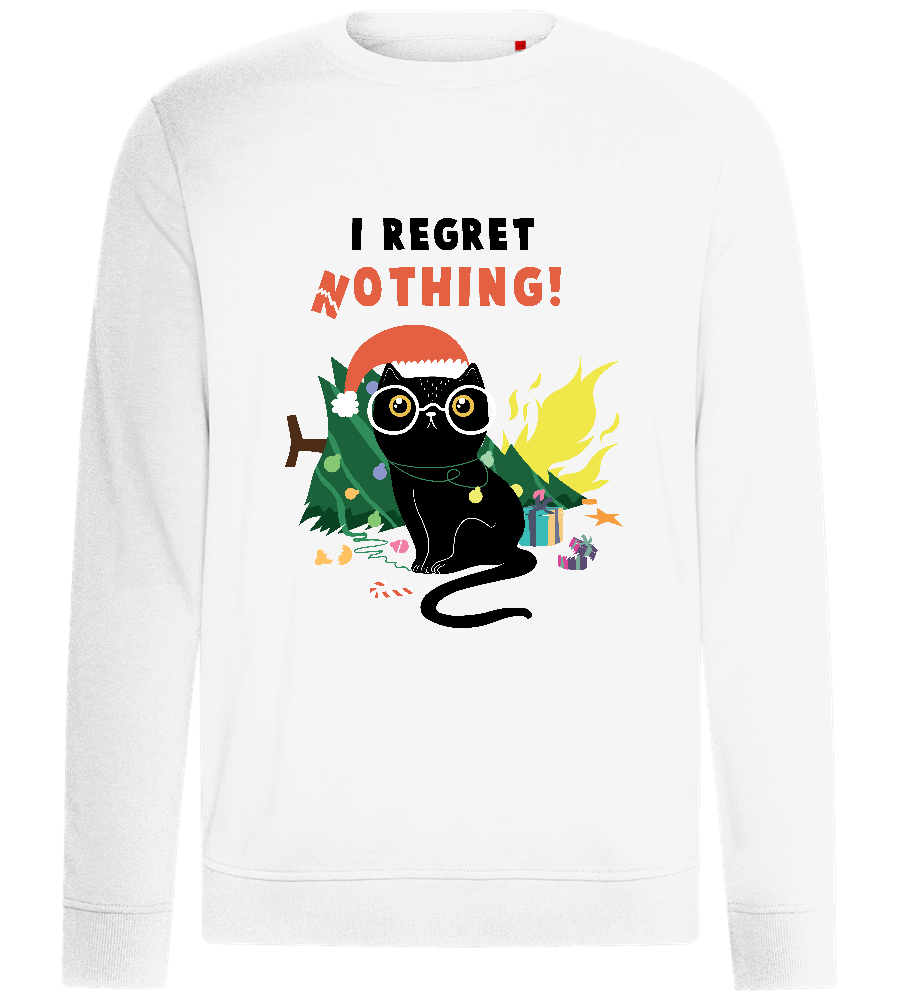 Regret Nothing Cat Design - Comfort unisex sweater_WHITE_front