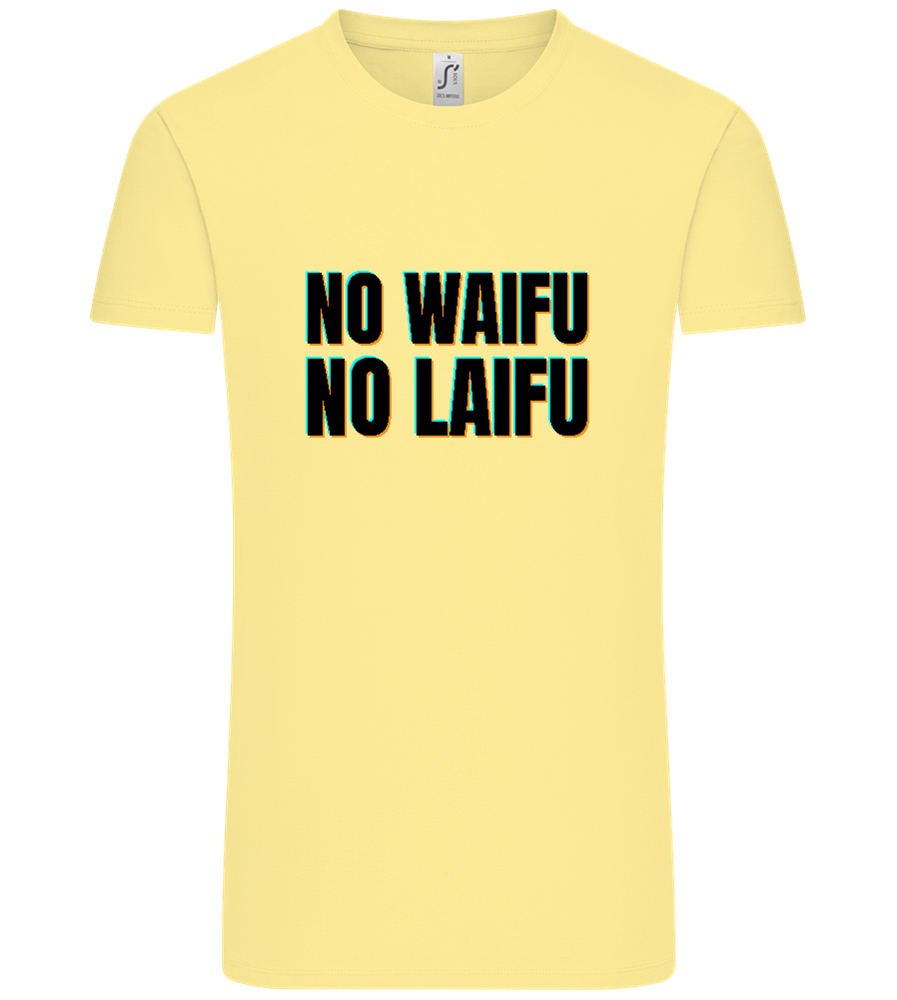 No Waifu No Laifu Design - Comfort Unisex T-Shirt_AMARELO CLARO_front