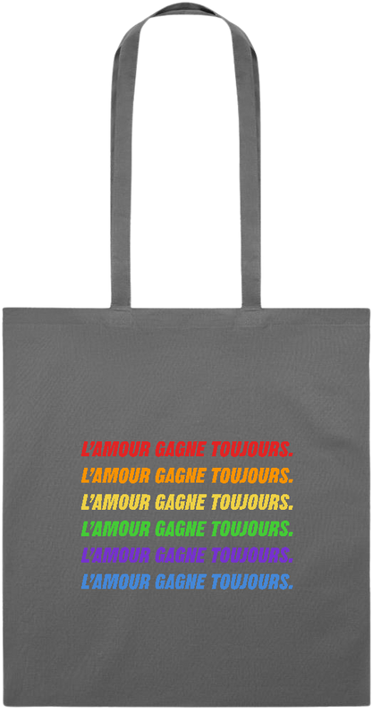 L'amour Gagne Toujours Design - Essential colored event tote bag_STONE GREY_front