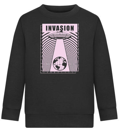 Invasion Ufo Design - Comfort Kids Sweater_BLACK_front