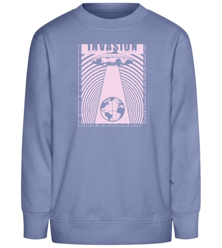 Invasion Ufo Design - Comfort Kids Sweater_BLUE_front