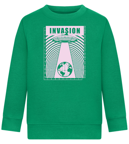 Invasion Ufo Design - Comfort Kids Sweater_MEADOW GREEN_front