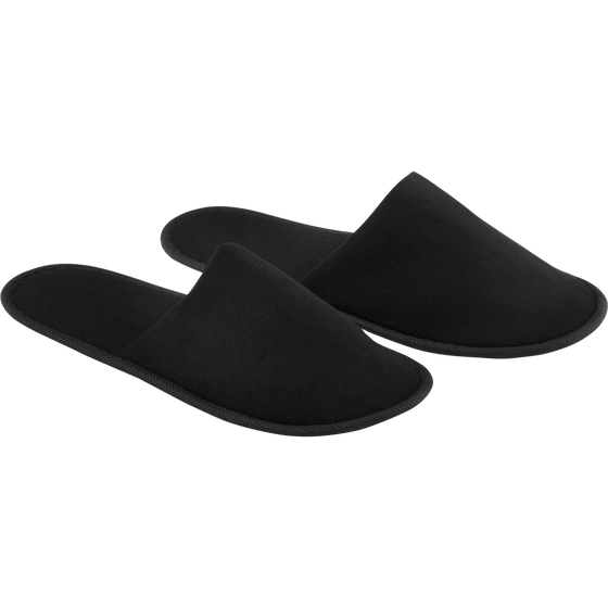 Hotel Slippers in Pouch_BLACK_DETAILEDIMAGE_left_1