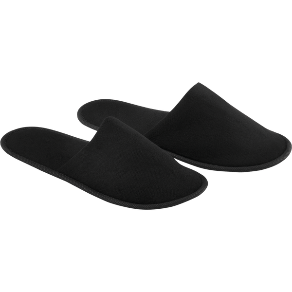 Hotel Slippers in Pouch_BLACK_DETAILEDIMAGE_left_1