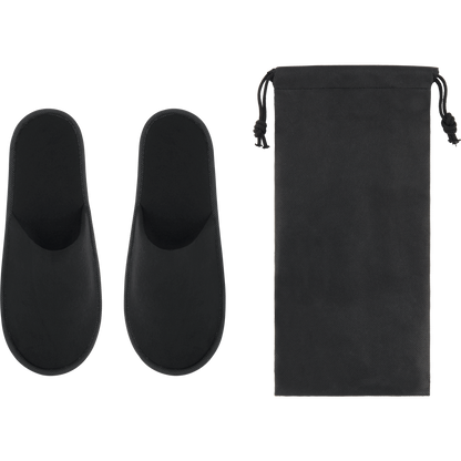 Hotel Slippers in Pouch_BLACK_DETAILEDIMAGE_left_2
