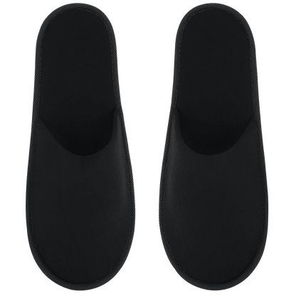 Hotel Slippers in Pouch_BLACK_front