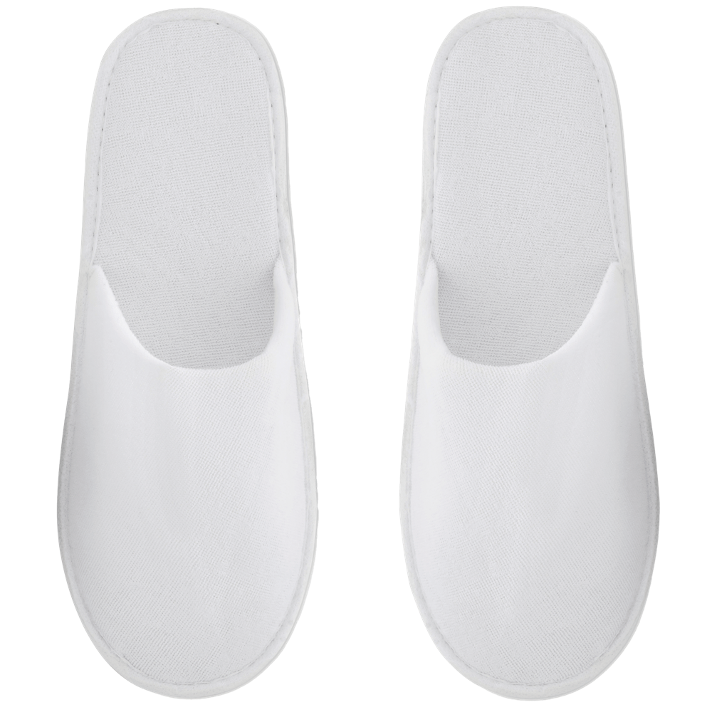 Hotel Slippers in Pouch_WHITE_front