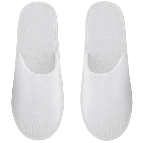 Hotel Slippers in Pouch_WHITE_front