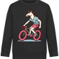 Unicorn On Bicycle Design - Comfort Kids Sweater_BLACK_front