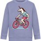 Unicorn On Bicycle Design - Comfort Kids Sweater_BLUE_front