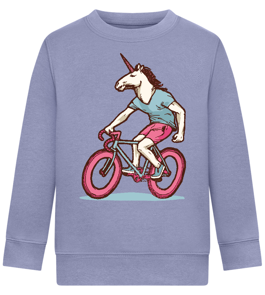 Unicorn On Bicycle Design - Comfort Kids Sweater_BLUE_front