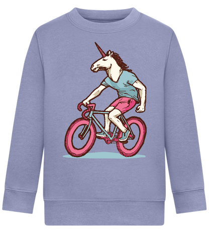 Unicorn On Bicycle Design - Comfort Kids Sweater_BLUE_front